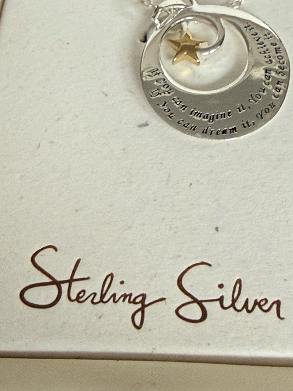 Sterling Silver Necklace with Gold Star Accent - Silver - Picture 3 of 5